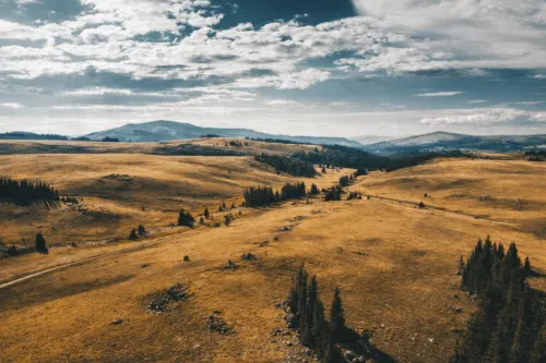 Open prairie land in Albany County, Wyoming